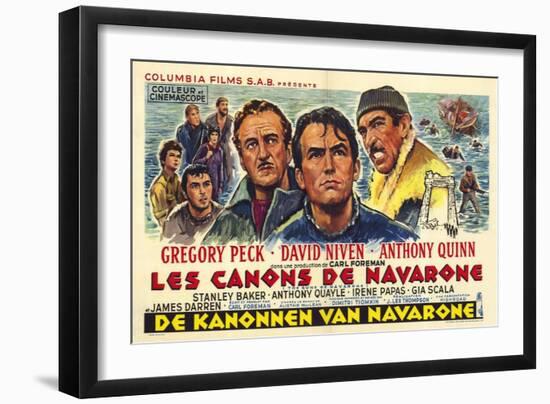 The Guns of Navarone, Belgian Movie Poster, 1961-null-Framed Art Print