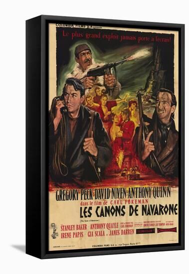 The Guns of Navarone, French Movie Poster, 1961-null-Framed Stretched Canvas