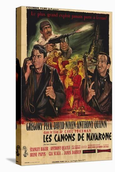The Guns of Navarone, French Movie Poster, 1961-null-Stretched Canvas