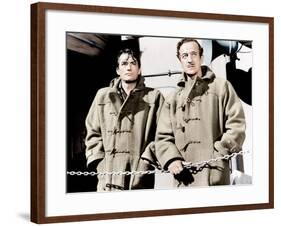 THE GUNS OF NAVARONE, from left: Gregory Peck, David Niven, 1961-null-Framed Photo