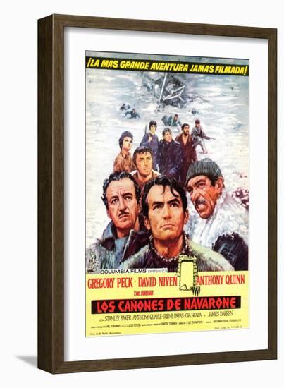 The Guns of Navarone, Spanish Movie Poster, 1961-null-Framed Art Print