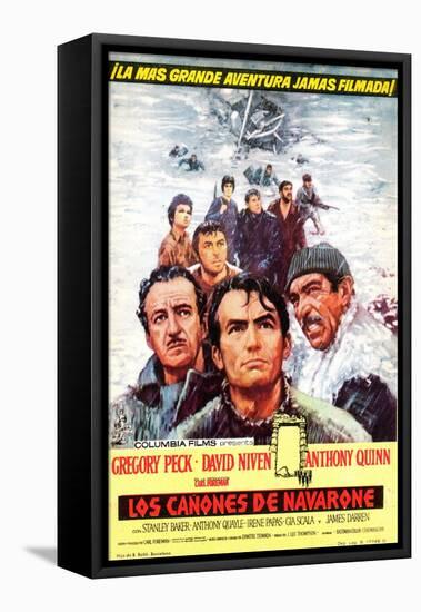 The Guns of Navarone, Spanish Movie Poster, 1961-null-Framed Stretched Canvas