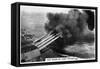 The Guns of the Battleship HMS 'Nelson' Firing, 1937-null-Framed Stretched Canvas