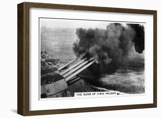 The Guns of the Battleship HMS 'Nelson' Firing, 1937-null-Framed Giclee Print