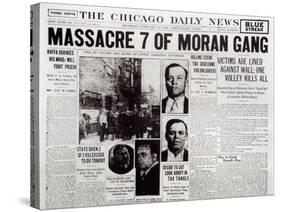 The Gusenberg Brothers, St Valentine Day's Massacre, front page of 'The Chicago Daily News'-null-Stretched Canvas