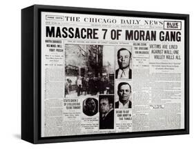 The Gusenberg Brothers, St Valentine Day's Massacre, front page of 'The Chicago Daily News'-null-Framed Stretched Canvas