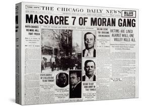 The Gusenberg Brothers, St Valentine Day's Massacre, front page of 'The Chicago Daily News'-null-Stretched Canvas