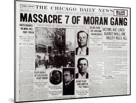 The Gusenberg Brothers, St Valentine Day's Massacre, front page of 'The Chicago Daily News'-null-Mounted Giclee Print