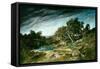 The Gust of Wind, C.1865 (Oil on Canvas)-Gustave Courbet-Framed Stretched Canvas