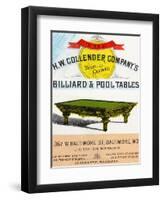 The H.W. Collender Company's World Renown Billiard and Pool Tables-null-Framed Art Print