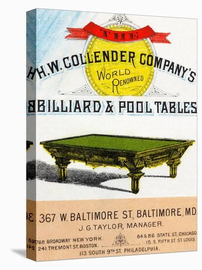 The H.W. Collender Company's World Renown Billiard and Pool Tables-null-Stretched Canvas