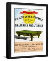 The H.W. Collender Company's World Renown Billiard and Pool Tables-null-Framed Art Print