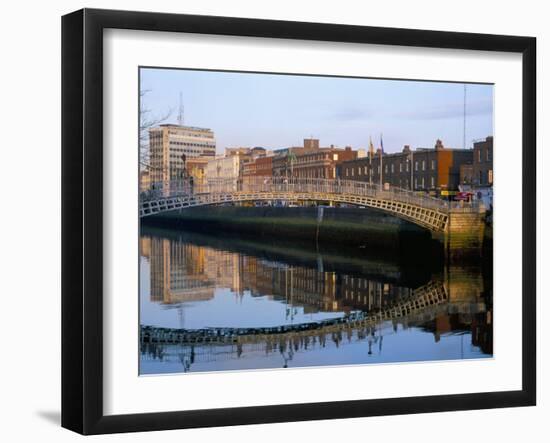 The Ha'Penny Bridge Over the Liffey River, Dublin, County Dublin, Eire (Ireland)-Bruno Barbier-Framed Photographic Print