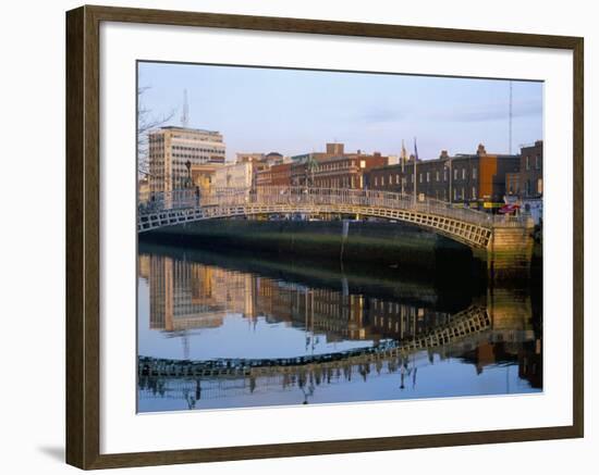 The Ha'Penny Bridge Over the Liffey River, Dublin, County Dublin, Eire (Ireland)-Bruno Barbier-Framed Photographic Print