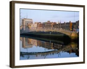 The Ha'Penny Bridge Over the Liffey River, Dublin, County Dublin, Eire (Ireland)-Bruno Barbier-Framed Photographic Print