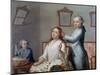 The Hairdresser, Painting, Mexico, 18th Century-null-Mounted Giclee Print