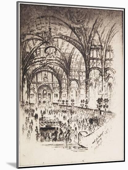 The Hall of Iron, Pennsylvania Station, New York, 1919-Joseph Pennell-Mounted Giclee Print