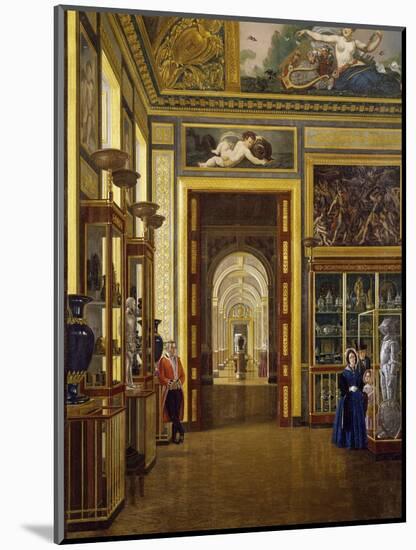 The Hall of the Jewels, the Musee Charles X at the Louvre Museum-Joseph Desire Court-Mounted Giclee Print