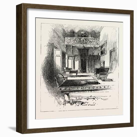 The Hall, Villa Palmieri, the Queen at Florence, Italy, 1888-null-Framed Giclee Print