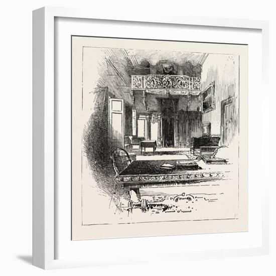 The Hall, Villa Palmieri, the Queen at Florence, Italy, 1888-null-Framed Giclee Print