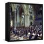 The Halle Orchestra in a Performance at Lincoln Cathedral, Lincolnshire, 1973-Michael Walters-Framed Stretched Canvas