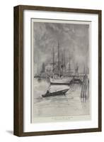 The Hamburg Dock Strike, an Idle Port-Henry Charles Seppings Wright-Framed Giclee Print