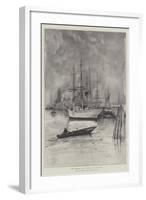 The Hamburg Dock Strike, an Idle Port-Henry Charles Seppings Wright-Framed Giclee Print