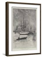 The Hamburg Dock Strike, an Idle Port-Henry Charles Seppings Wright-Framed Giclee Print