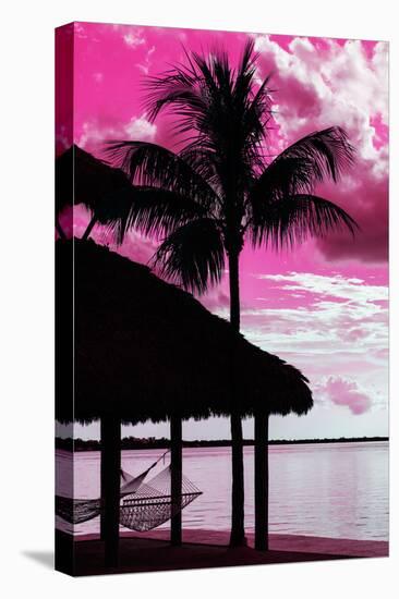 The Hammock and Palm Tree at Sunset - Beach Hut - Florida-Philippe Hugonnard-Stretched Canvas