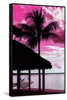 The Hammock and Palm Tree at Sunset - Beach Hut - Florida-Philippe Hugonnard-Framed Stretched Canvas