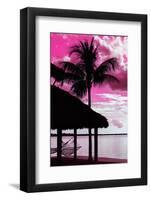 The Hammock and Palm Tree at Sunset - Beach Hut - Florida-Philippe Hugonnard-Framed Photographic Print