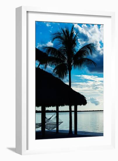 The Hammock and Palm Tree at Sunset - Beach Hut - Florida-Philippe Hugonnard-Framed Photographic Print