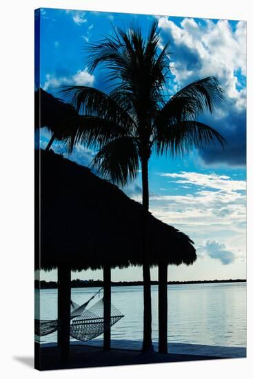 The Hammock and Palm Tree at Sunset - Beach Hut - Florida-Philippe Hugonnard-Stretched Canvas