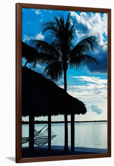 The Hammock and Palm Tree at Sunset - Beach Hut - Florida-Philippe Hugonnard-Framed Photographic Print