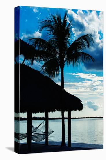 The Hammock and Palm Tree at Sunset - Beach Hut - Florida-Philippe Hugonnard-Stretched Canvas