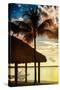 The Hammock and Palm Tree at Sunset - Beach Hut - Florida-Philippe Hugonnard-Stretched Canvas