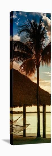 The Hammock and Palm Tree at Sunset - Beach Hut - Florida-Philippe Hugonnard-Stretched Canvas