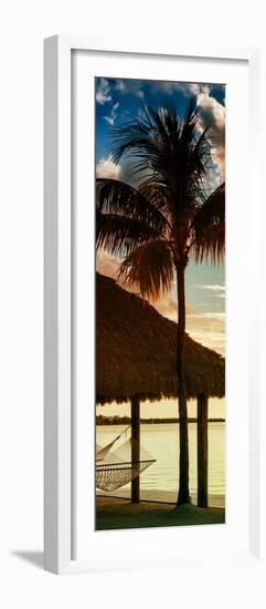 The Hammock and Palm Tree at Sunset - Beach Hut - Florida-Philippe Hugonnard-Framed Photographic Print