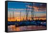 The Hamptons, New York - Boats at Sunset-Lantern Press-Framed Stretched Canvas