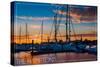 The Hamptons, New York - Boats at Sunset-Lantern Press-Stretched Canvas