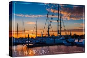 The Hamptons, New York - Boats at Sunset-Lantern Press-Stretched Canvas