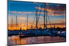 The Hamptons, New York - Boats at Sunset-Lantern Press-Mounted Art Print