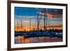 The Hamptons, New York - Boats at Sunset-Lantern Press-Framed Premium Giclee Print