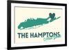 The Hamptons, New York - Heart Design-Lantern Press-Framed Art Print