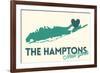 The Hamptons, New York - Heart Design-Lantern Press-Framed Premium Giclee Print