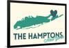 The Hamptons, New York - Heart Design-Lantern Press-Framed Art Print