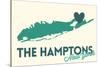 The Hamptons, New York - Heart Design-Lantern Press-Stretched Canvas