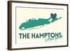 The Hamptons, New York - Heart Design-Lantern Press-Framed Art Print