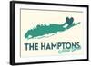 The Hamptons, New York - Heart Design-Lantern Press-Framed Art Print