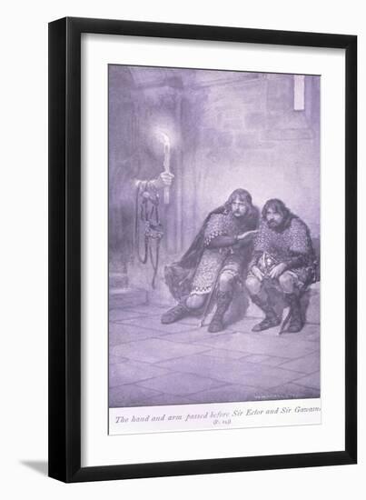 The Hand and Arm Passed before Sir Ectar and Sir Gawaine-William Henry Margetson-Framed Giclee Print